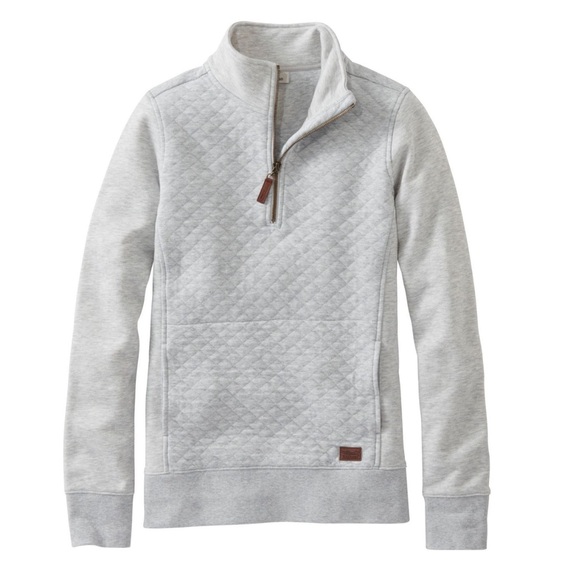 LL Bean Quilted Quarter-Zip Pullover - Picture 1 of 8